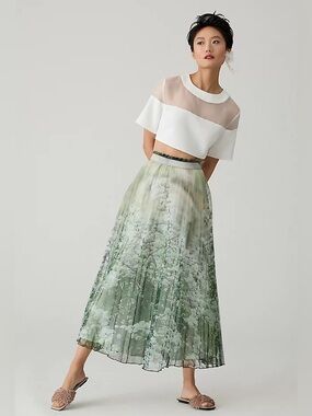 Anthropologie Maeve Pleated Maxi Skirt